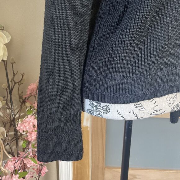 Giordano Black Merino Wool Knit Pullover Turtleneck Sweater Women's Size Medium - Picture 3 of 6